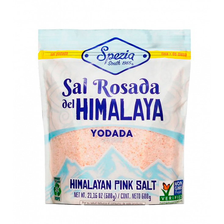 Sal Rosada Himalaya Fina Yodada Spezia 600 Gr