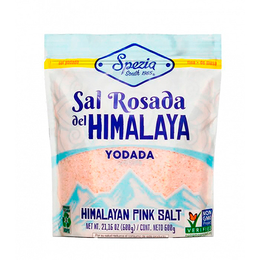 Sal Rosada Himalaya Fina Yodada Spezia 600 Gr