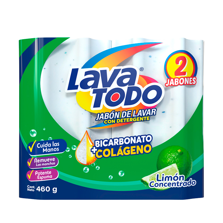 Jabon Lavatodo Limon Bipack 460 Gr.