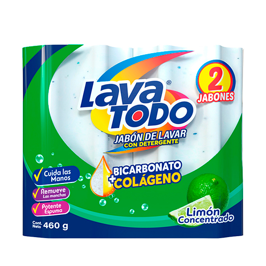 Jabon Lavatodo Limon Bipack 460 Gr.