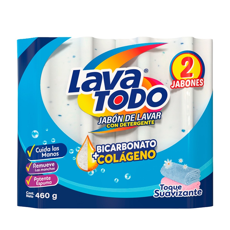 Jabon Lavatodo Toque Suavizante Bipack 460 Gr.