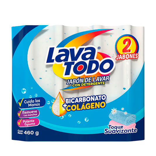 Jabon Lavatodo Toque Suavizante Bipack 460 Gr.