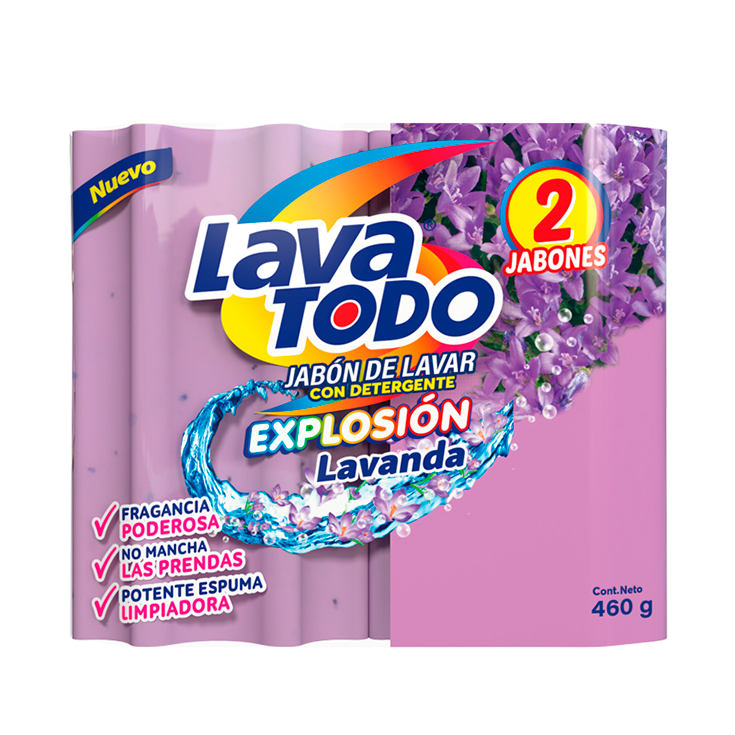 Jabon Lavatodo Explosion Lavanda Bipack 460 Gr.