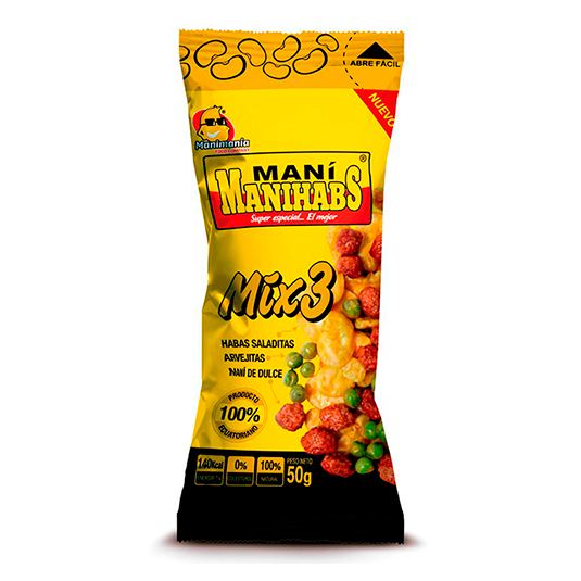 Mix Habas Maní Dulce Y Arveja Manihabs 50 Gr