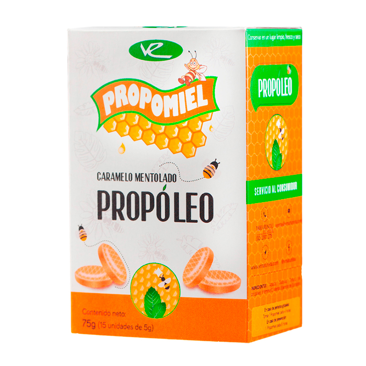 Caramelo Duro De Propoleo Jengibre Miel Mentol Y Vitamina c