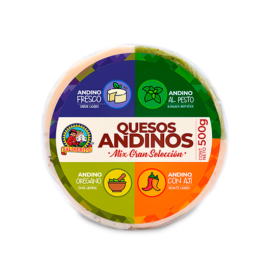 Queso Andino Mix 4 Sabores Salinerito 500 Gr