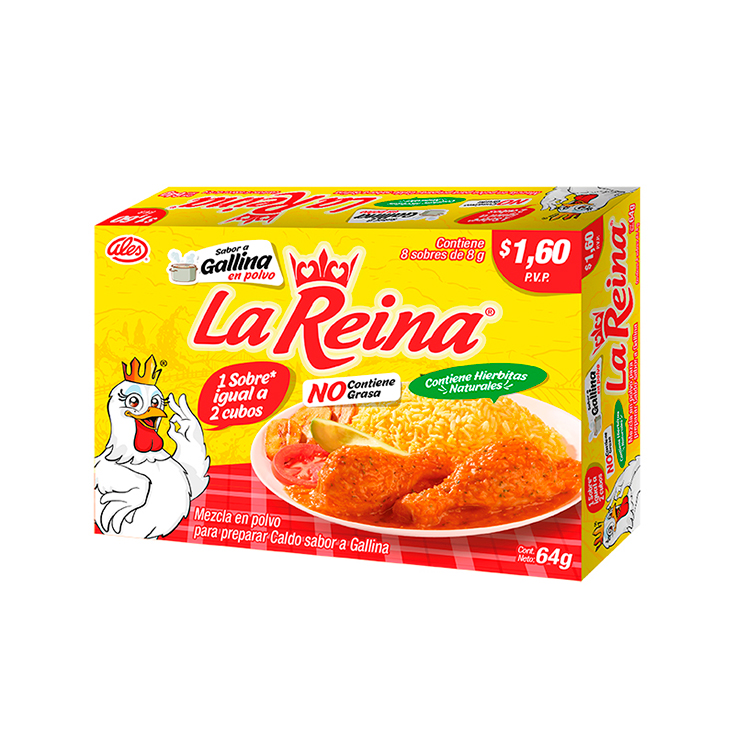 Caldo De Gallina La Reina 8 Sobres De 80 gr