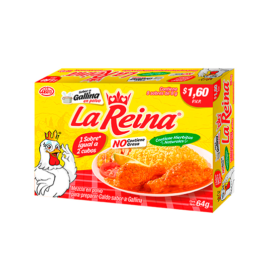 Caldo De Gallina La Reina 8 Sobres De 80 gr