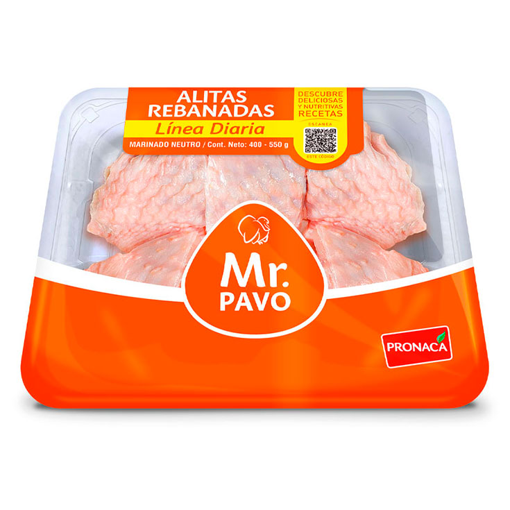 Alitas Rebanadas Bandeja Ld Mr. Pavo 400 - 550 Gr.