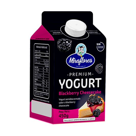 Yogurt Premiun Sabor Blackberry Cheecake Miraflores Carton 4