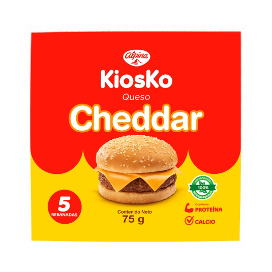Queso Cheddar Kiosko Lonjas Linea Diaria 75 Gr