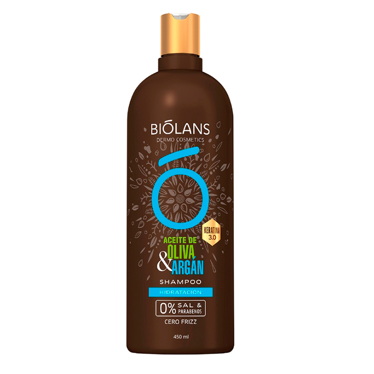 Shampoo Biolans Aceite De Oliva Y Argan 450 Ml.