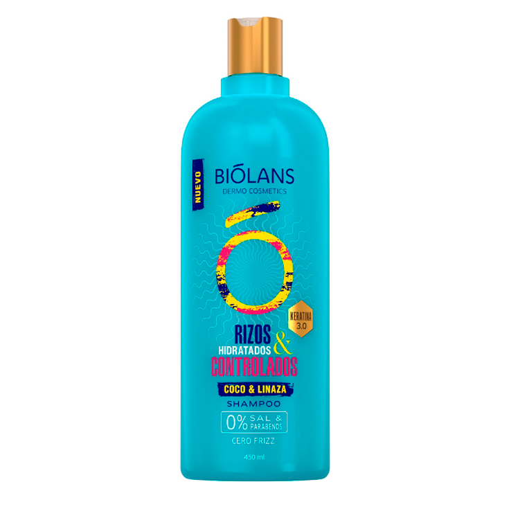 Shampoo Biolans Rizos Hidratados Y Controlados 450 Ml.
