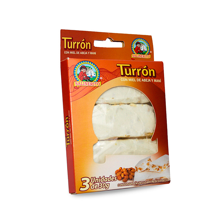 Turrón Con Miel De Abeja Y Mani Salinerito 90 gr