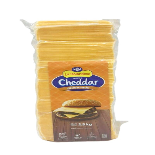 Queso Cheddar La Holandesa Rebanado 2.5 Kg