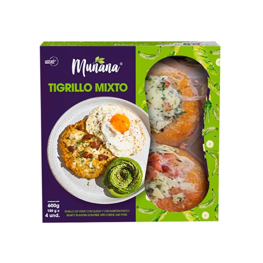 Munana Tigrillo De Verde Mixto Queso Y Chicharron 4 Und 600G