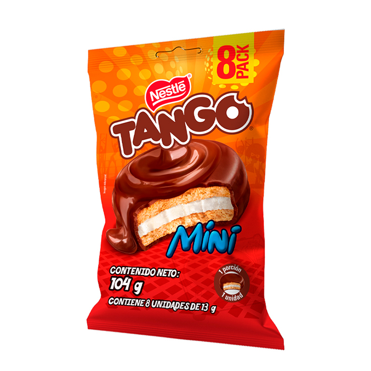 Galleta Recubierta De Chocolate Funda Mini Tango 104gr