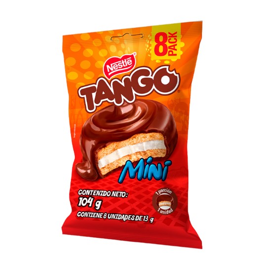 Galleta Recubierta De Chocolate Funda Mini Tango 104gr