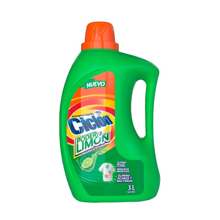 Detergente Ciclon Liquido Poder Limon 3Lt.