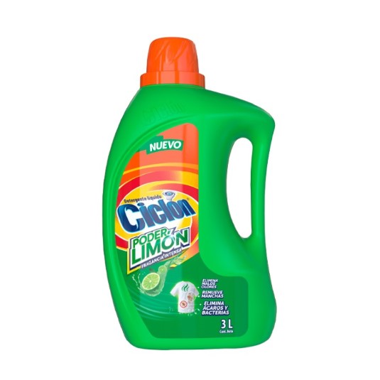 Detergente Ciclon Liquido Poder Limon 3Lt.