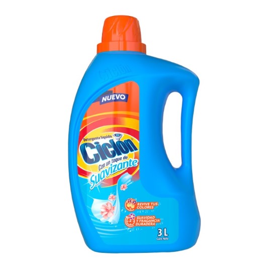 Detergente Ciclon Liquido Con Suavizante 3Lt.