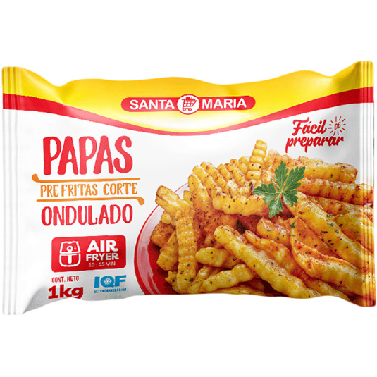 Santa Maria Papa Corte Ondulado Prefrita Y Congelada 1Kg
