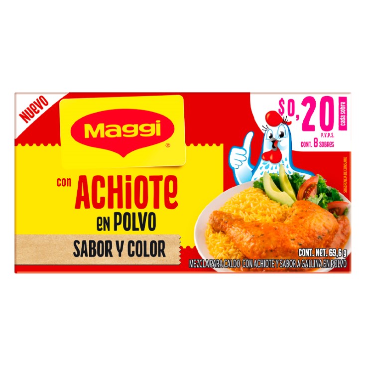 Caldo De Gallina Con Achiote En Polvo Maggi 8X8