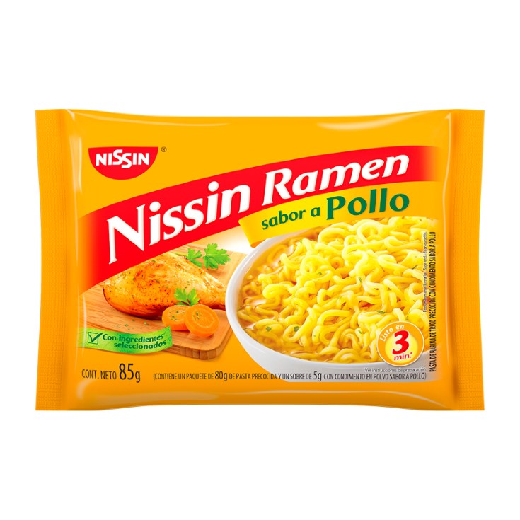Fideo Ramen Instantaneo Sabor a Pollo Funda 85GR