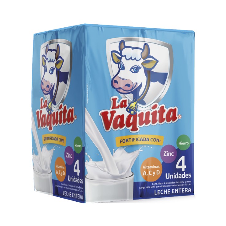 Leche Entera La Vaquita Uht Fourpack 1Lt