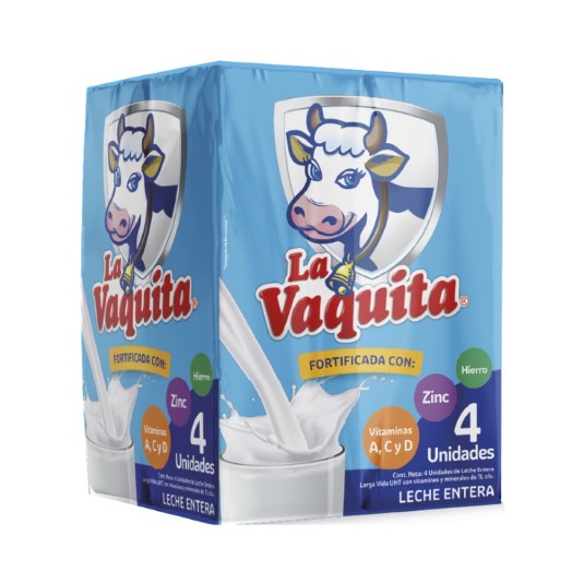 Leche Entera La Vaquita Uht Fourpack 1Lt