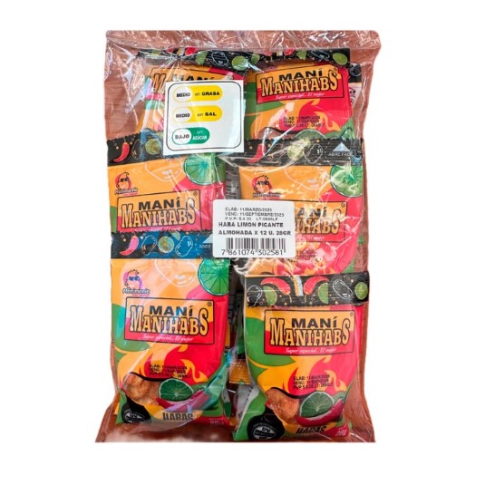 Habas Picante Limón Manihabs Almohada 12 Unidades 28 Gr