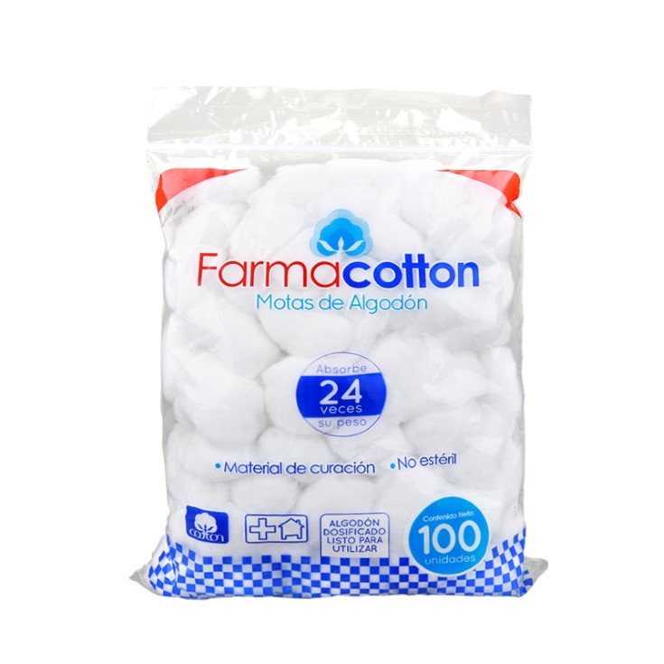 Algodón Funda Mota Farmacoton 100 Unidades Algodón Funda Mota Farmacoton 100 Unidades