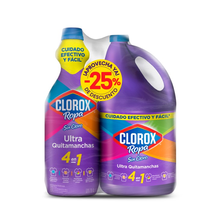 Pack Quitamanchas Clorox Colores Vivos 2 Lt + Ultra Quitama