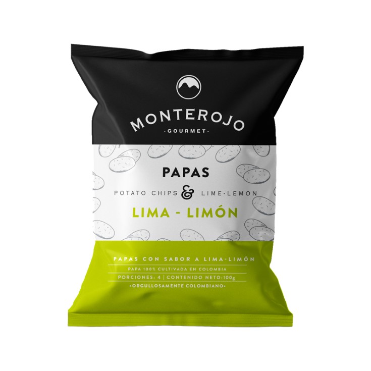 Papas Sabor Lima-Limón Monterojo 100GR