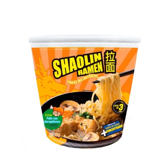 Ramen Pollo Con Champiñones Shaolin 70 Gr.