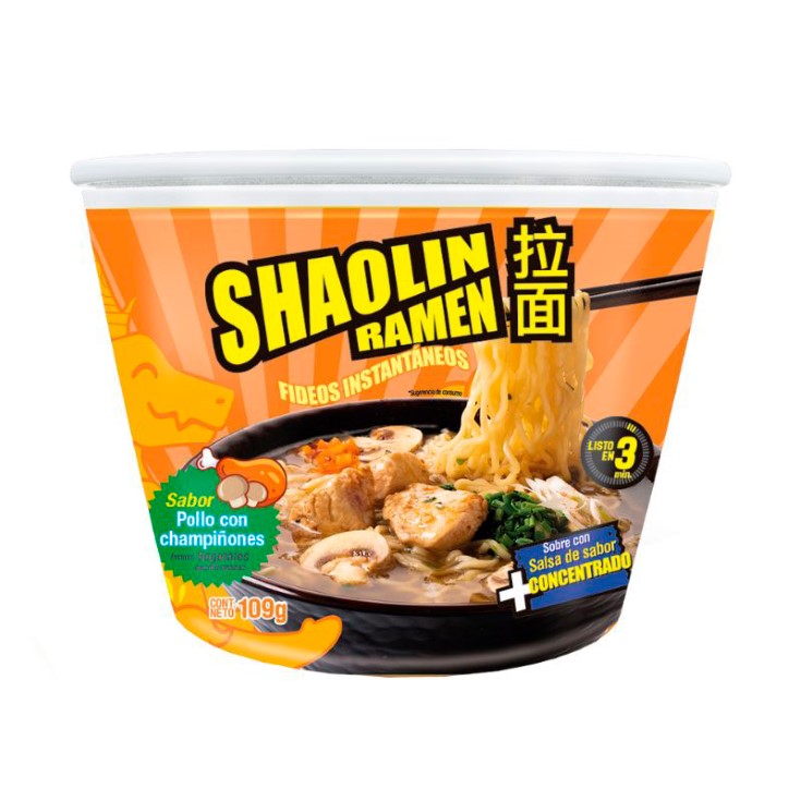 Ramen Pollo Con Champiñones Shaolin 109 Gr.