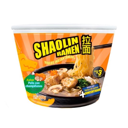 Ramen Pollo Con Champiñones Shaolin 109 Gr.