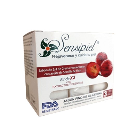 Jabón Humectante con Aceite de Semilla de Uva Sensipiel 300G