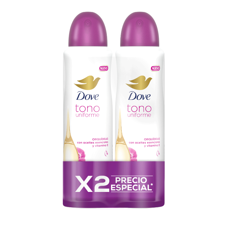 Desodorante en Aerosol Orquidea Tono Uniforme Pack Dove 150M