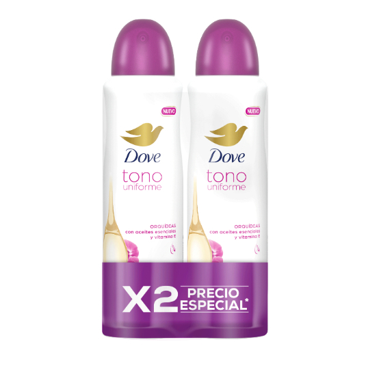 Desodorante en Aerosol Orquidea Tono Uniforme Pack Dove 150M