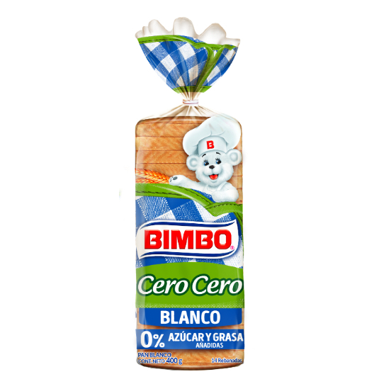 Pan Blanco Bimbo Cero Cero Molde 400 Gr