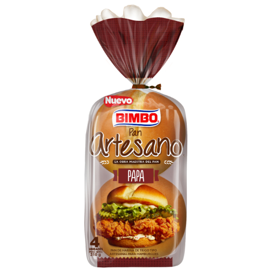 Pan De Papa Hamburguesa Bimbo Artesano 4 Unds 310 Gr