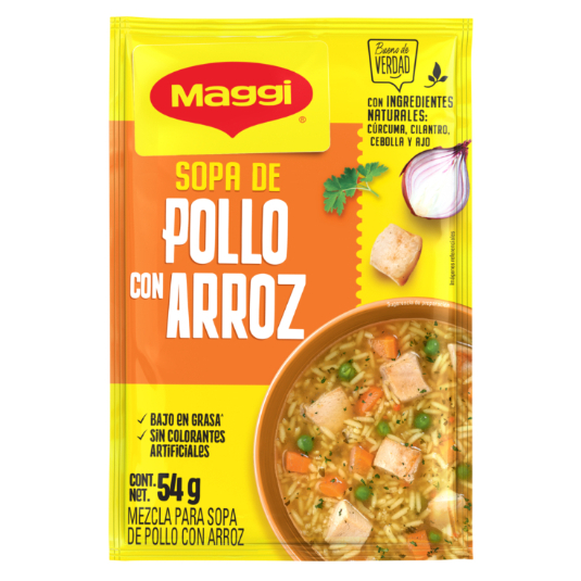 Sopa De Pollo Con Arroz Maggi 54 Gr