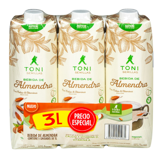 Bebida de Almendra 3Pack Toni 1LT C/U