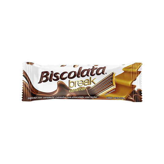 Galleta con Caramelo Cubierta con Chocolate Biscolata Breaka