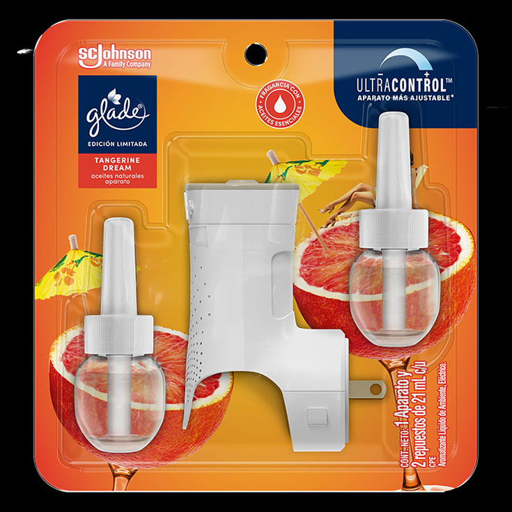 Aromatizante Glade Electrico Aceite Ap + Rep X 2 Un Tangerin