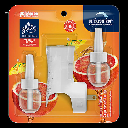 Aromatizante Glade Electrico Aceite Ap + Rep X 2 Un Tangerin