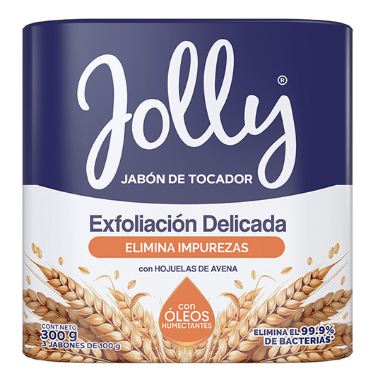 Jolly Jabon De Tocador Avena Antibacterial Tripack 300Gr