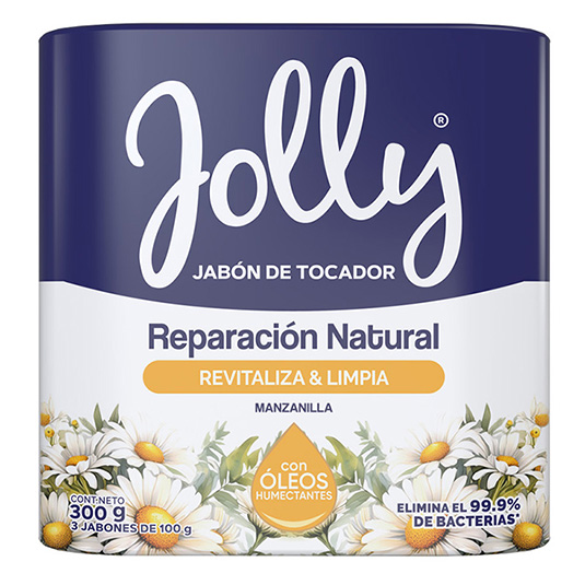 Jolly Jabon De Tocador Manzanilla Antibacterial Tripack 300G