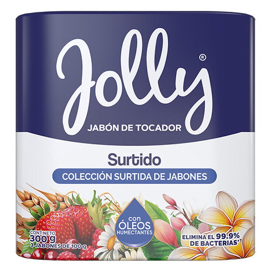 Jolly Jabon De Tocador Surtido Antibacterial Tripack 300Gr